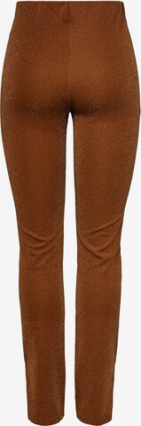 PIECES Slimfit Spodnie 'LINA' w kolorze brązowy