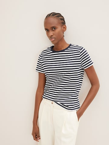 T-shirt TOM TAILOR DENIM en blanc : devant