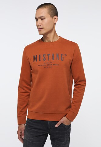 MUSTANG Sweatshirt in Orange: front