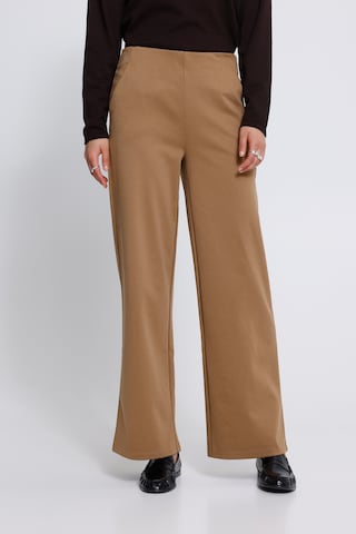 Wide Leg Pantalon 'IHKATE' ICHI en marron : devant