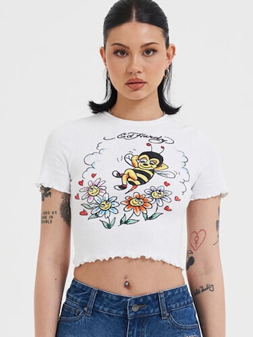 Ed Hardy Футболка 'Biene' в Белый: спереди