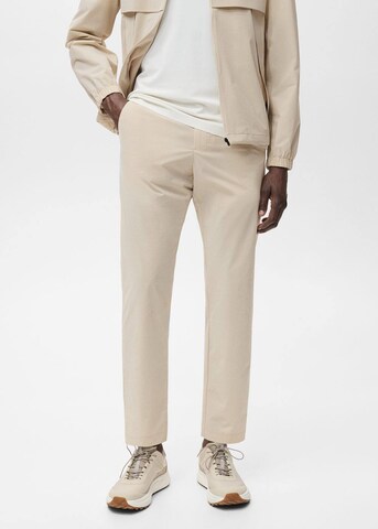 MANGO MAN Slim fit Chino Pants 'Lunar' in Beige: front