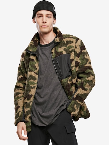 Urban Classics Fleece Jacket in Green: front