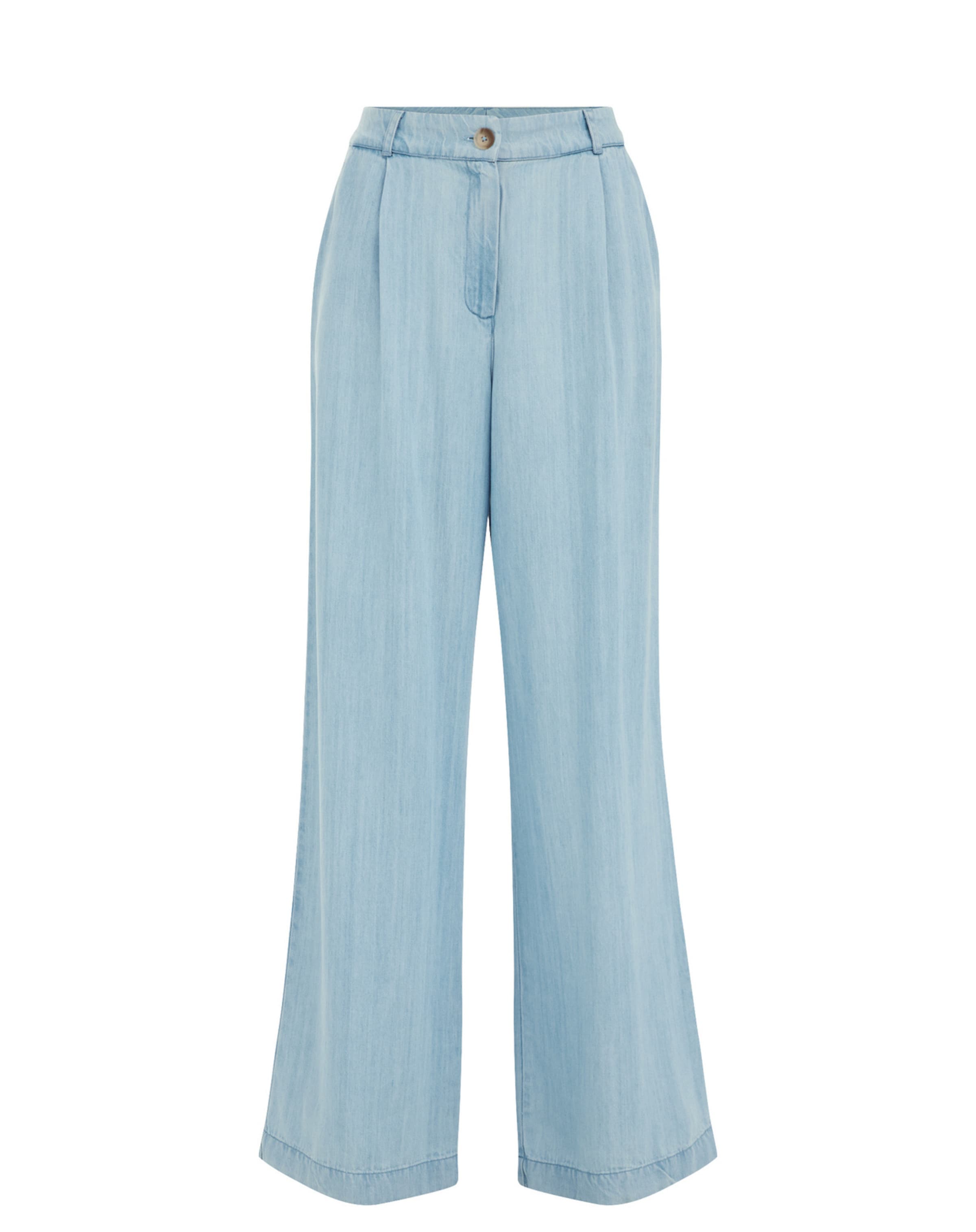 WE Fashion - Pierna ancha Pantalón plisado en azul: frente