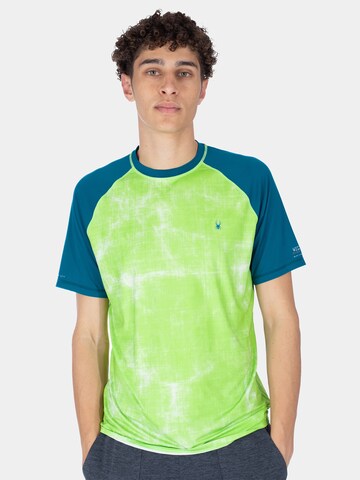 T-Shirt fonctionnel Spyder en vert : devant