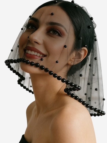 Magicshe Hair Jewelry 'kurzer Gesichtsschleier Braut mit Perlen' in Black