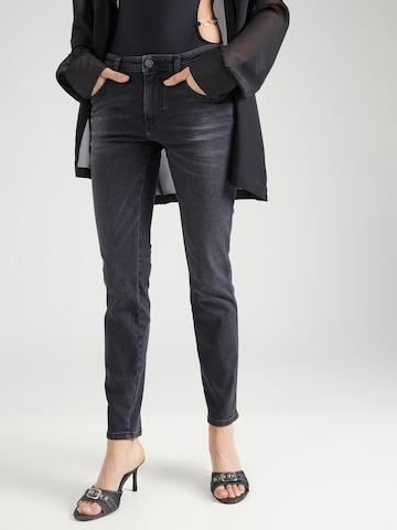 DIESEL Slimfit Jeans '2015 BABHILA' in Zwart: voorkant