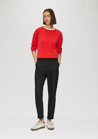 s.Oliver Tapered Pleat-front trousers in Black