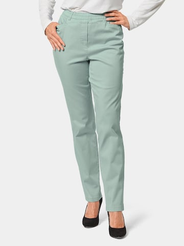 Goldner Slim fit Pants 'Louisa' in Green: front