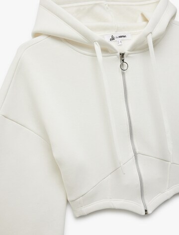 Koton Zip-Up Hoodie in White