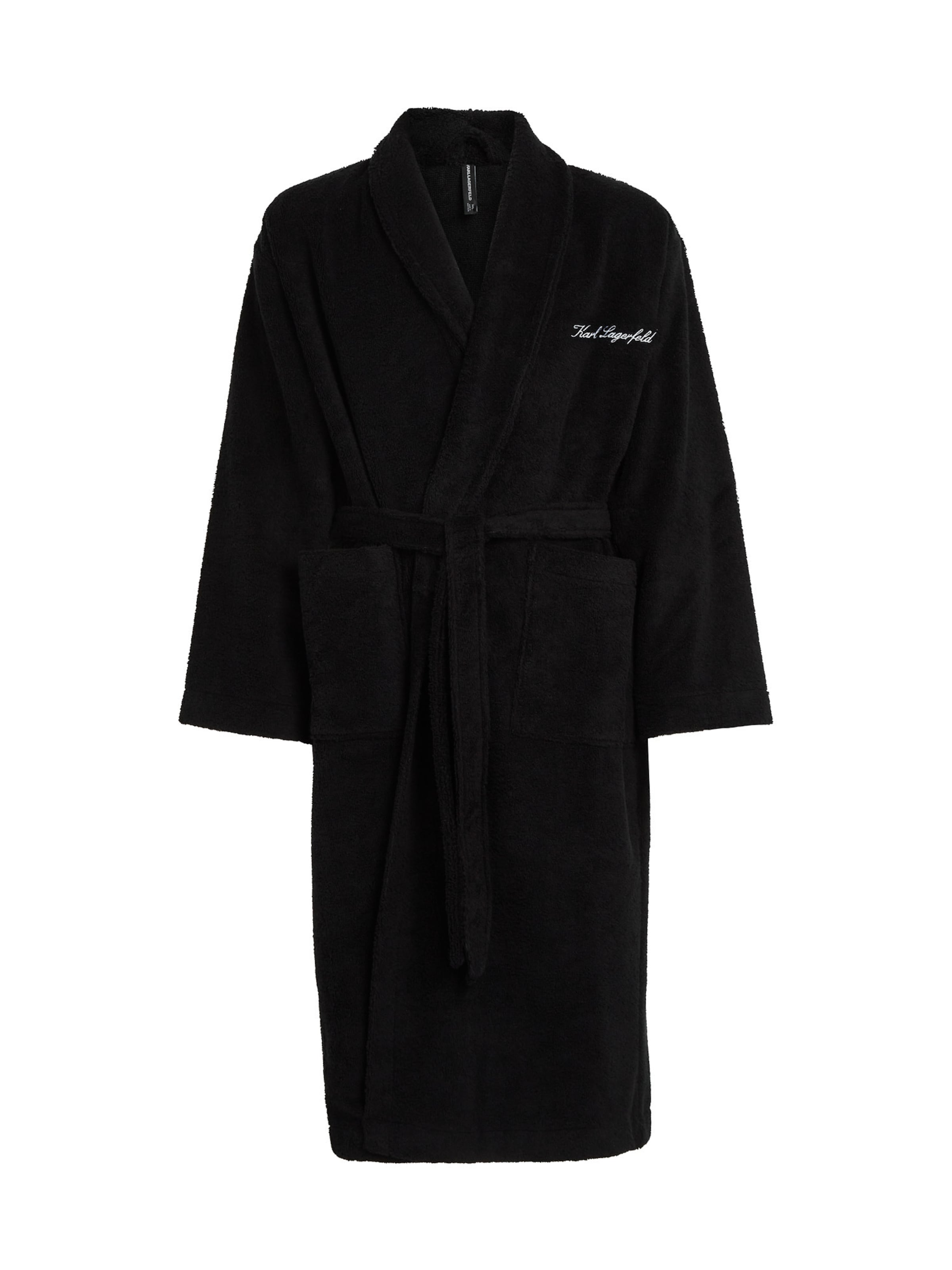 Karl Lagerfeld Μπουρνούζι μακρύ σε μαύρο: μπροστά