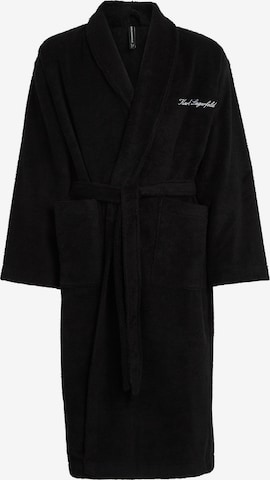 juoda Karl Lagerfeld Ilgas vonios chalatas: priekis