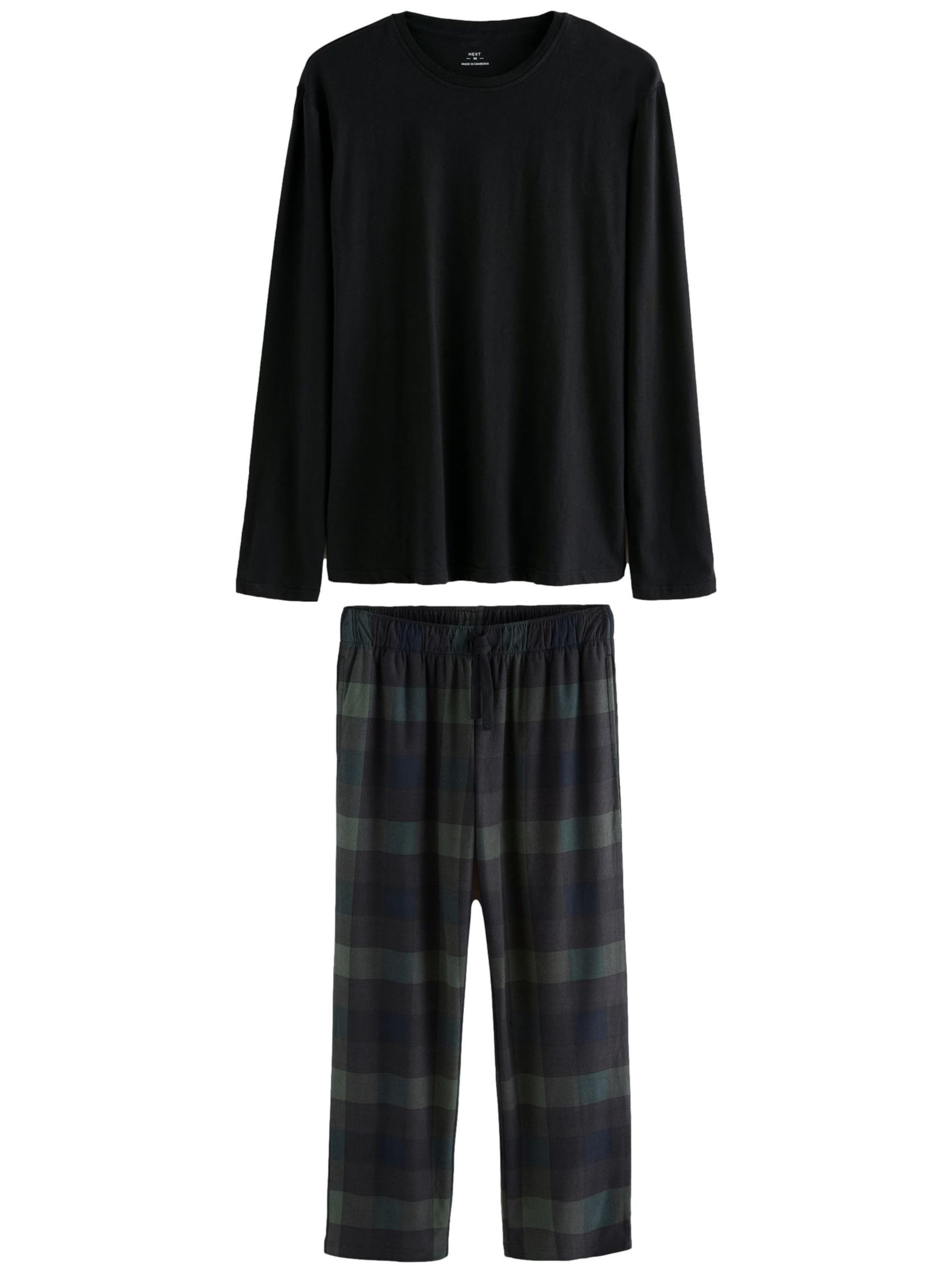 Next Pitkä pyjama 'Motionflex' värissä musta: etupuoli