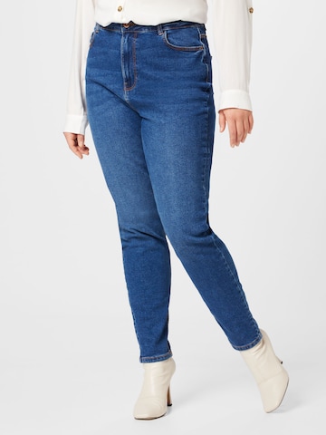 Coupe slim Jean 'Kesia' PIECES Curve en bleu : devant