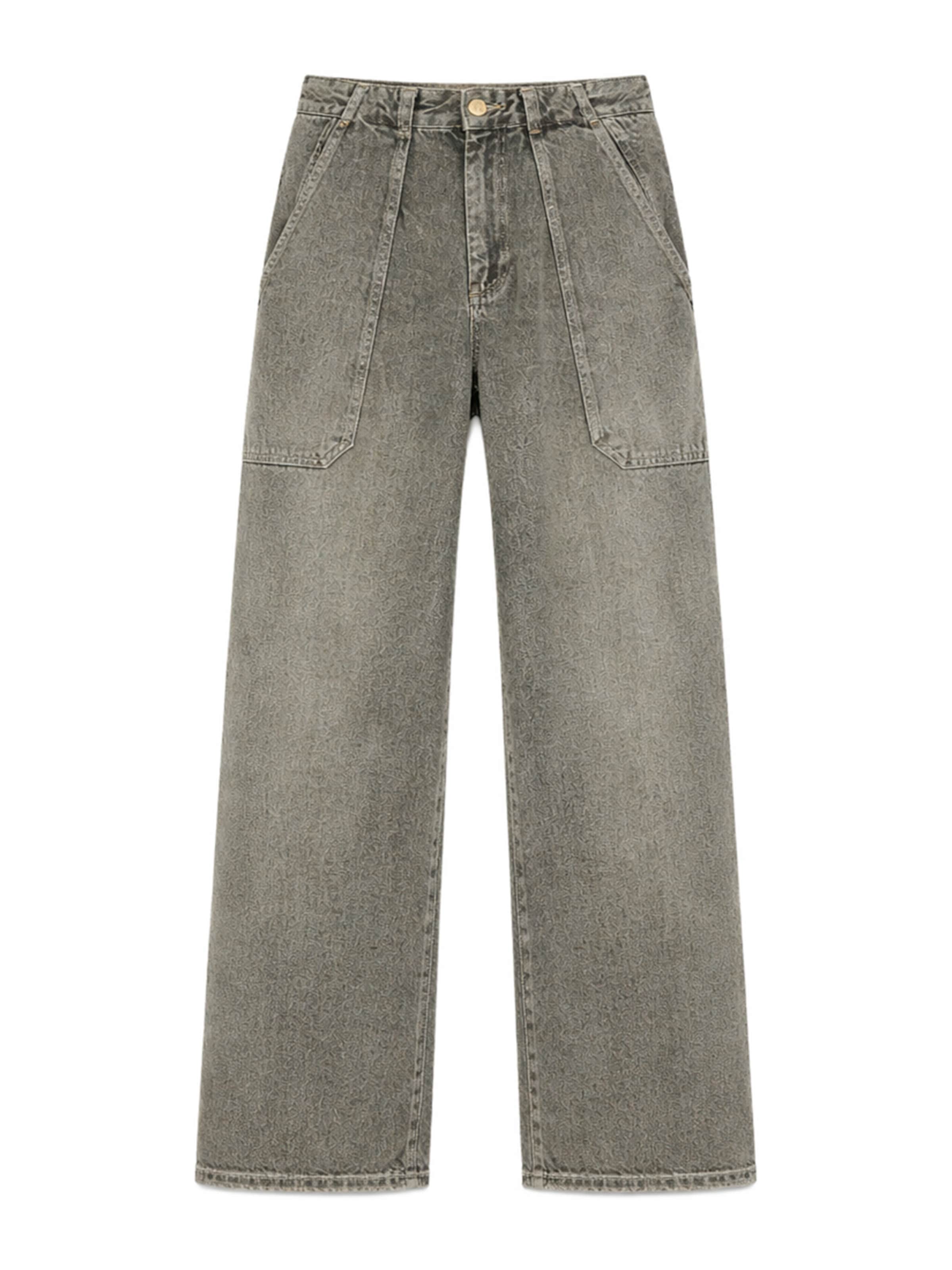 IT'S BASIC Vat Jeans 'BARREL BALLOON MID RISE JEANS' in Grijs: voorkant