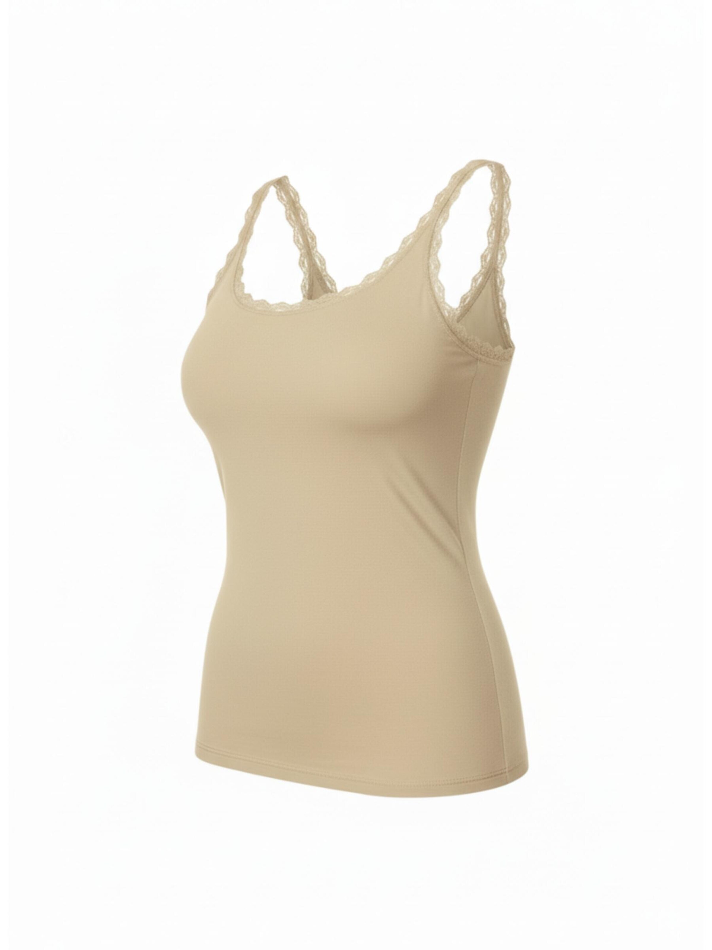 Maillot de corps 'COTTON LACE Tanktop Frauen 3er Pack' Maxte en beige