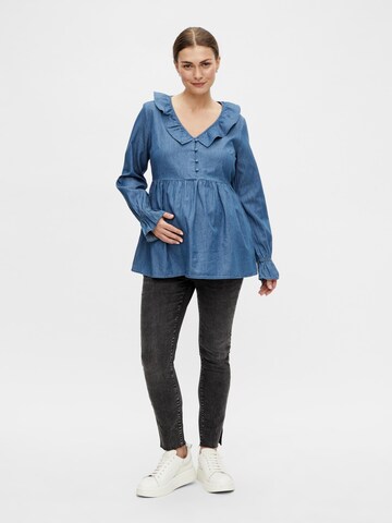 MAMALICIOUS Bluse 'Hayes Lia' in Blau