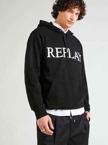 REPLAY Sweatshirt in Zwart: voorkant