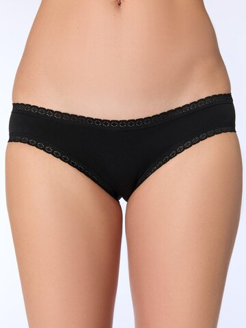 Albero Natur Panty 'Bio-Baumwoll-Slip mit Spitze – 3er Pack' in Black: front