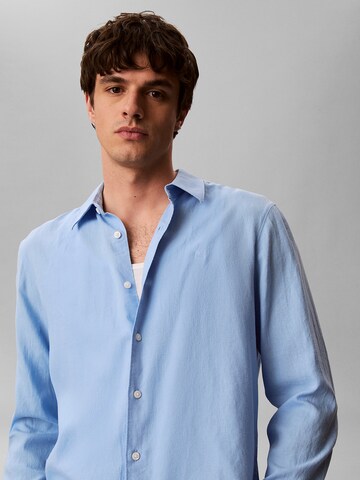 Calvin Klein Regular fit Overhemd in Blauw