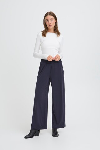 ICHI Wide Leg Hose 'IHLINNA' in Blau