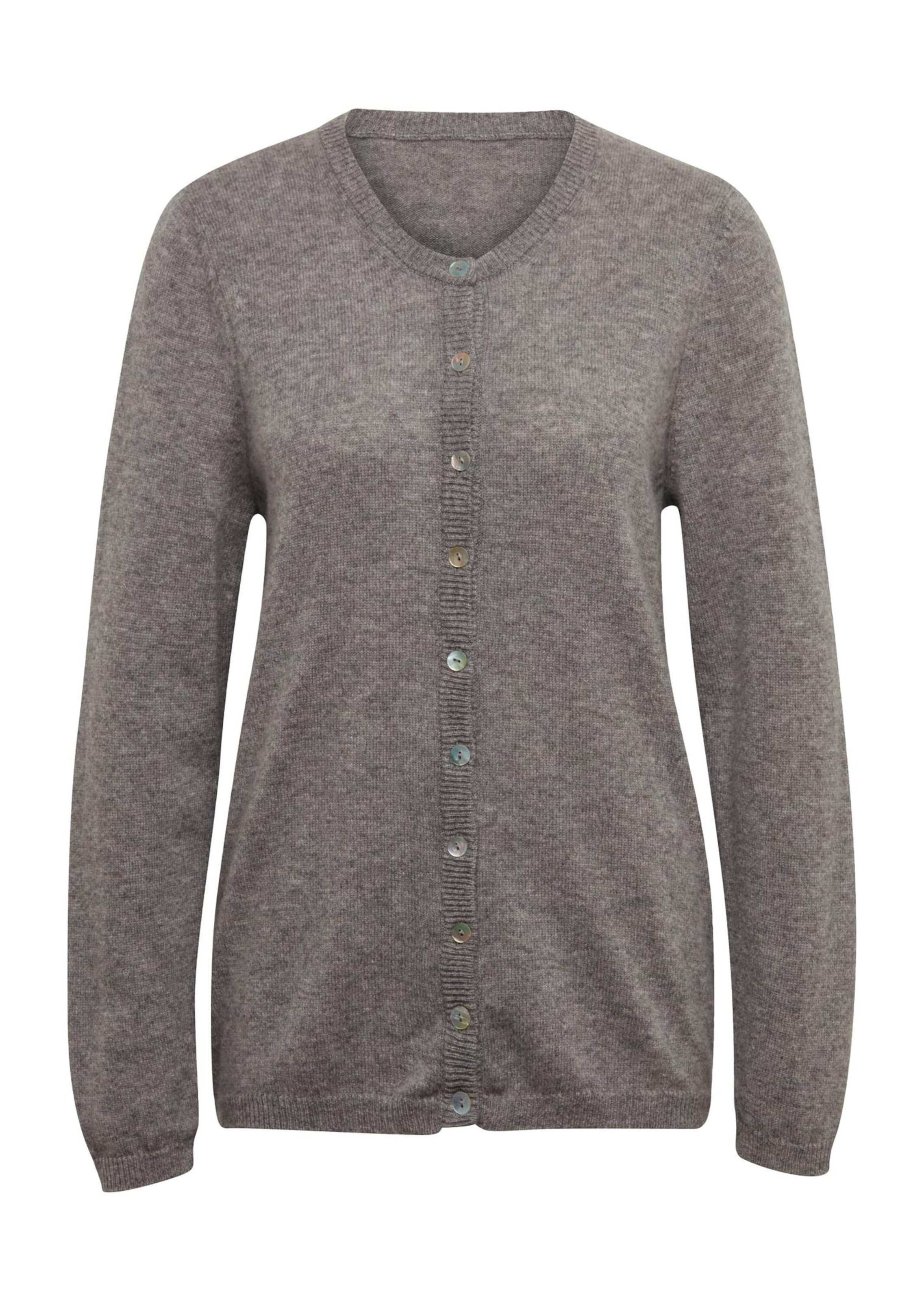 Goldner Strickjacke in Grau: Vorderseite