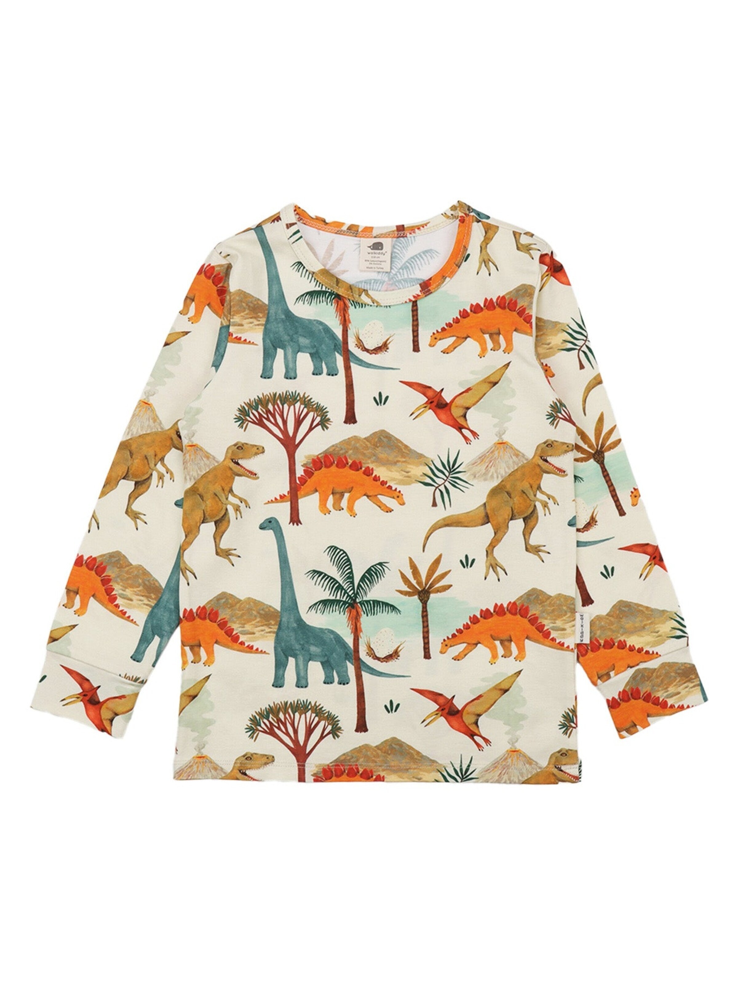 Walkiddy Pajamas 'Dinasaur World' in Brown