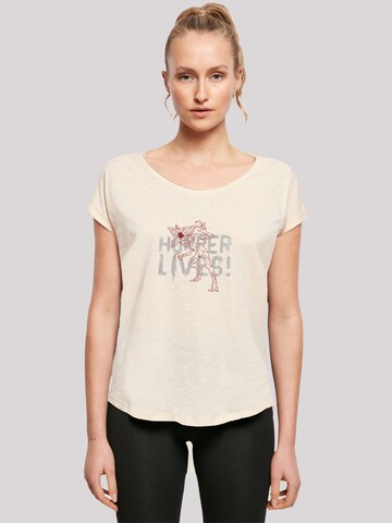 F4NT4STIC Shirt 'Stranger Things Hoppers Live Netflix' in Beige