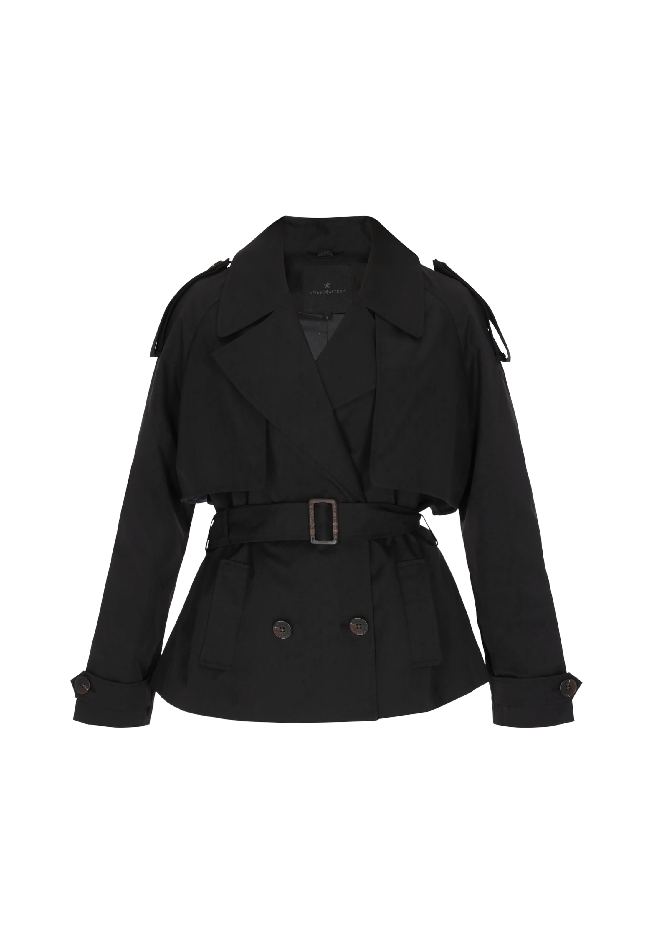 DreiMaster Klassik - Sobretudo meia-estação 'Classic' em preto: frente