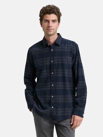 Coupe regular Chemise TOM TAILOR en bleu : devant