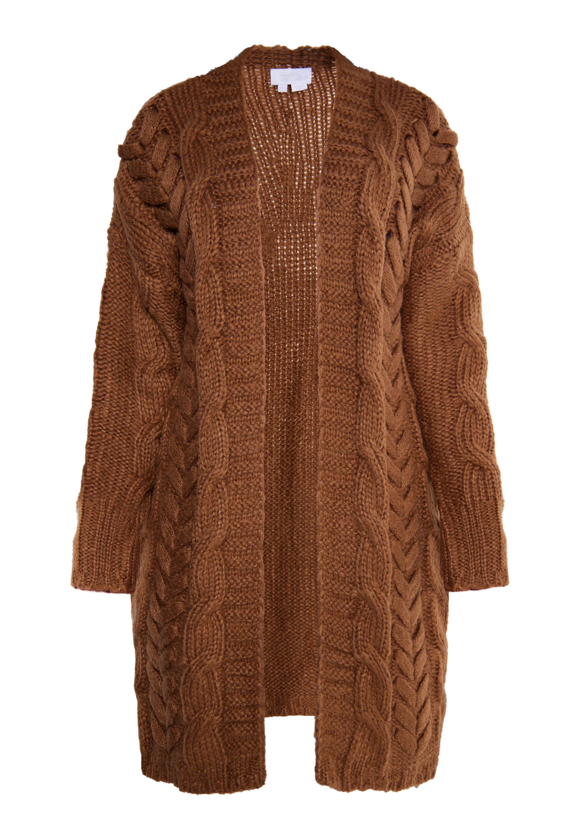 brūns usha WHITE LABEL Adīta jaka: no priekšpuses