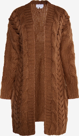 usha WHITE LABEL Knit Cardigan in Brown: front