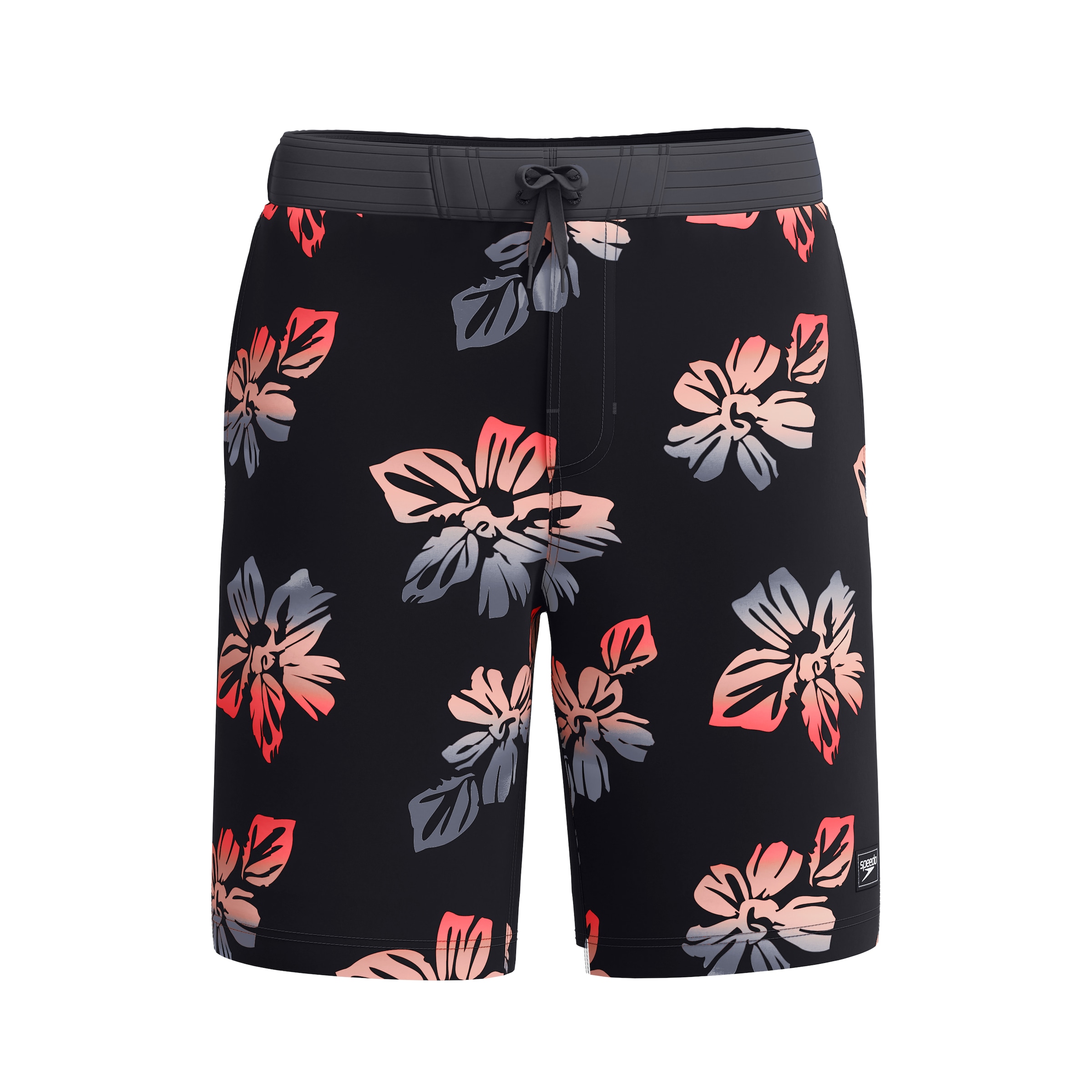 SPEEDO Athletic Swim Trunks in Black: front