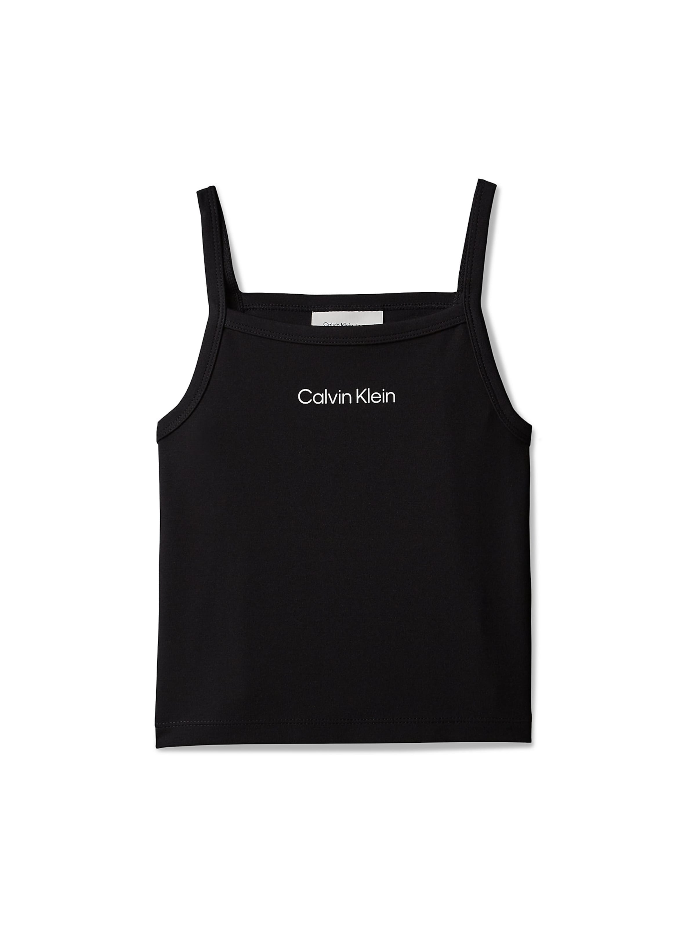 Calvin Klein Jeans Top 'Punto Milano' in Zwart: voorkant