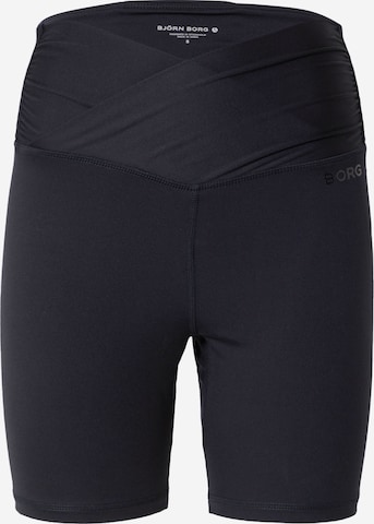 BJÖRN BORG Skinny Sportbroek in Zwart: voorkant