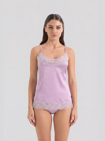 Ciocca Unterhemd 'Top Canotta Donna con Pizzo - Effetto Raso Tinta Unita'‌‌‌‌‌‌‌‌ in Lila: Vorderseite