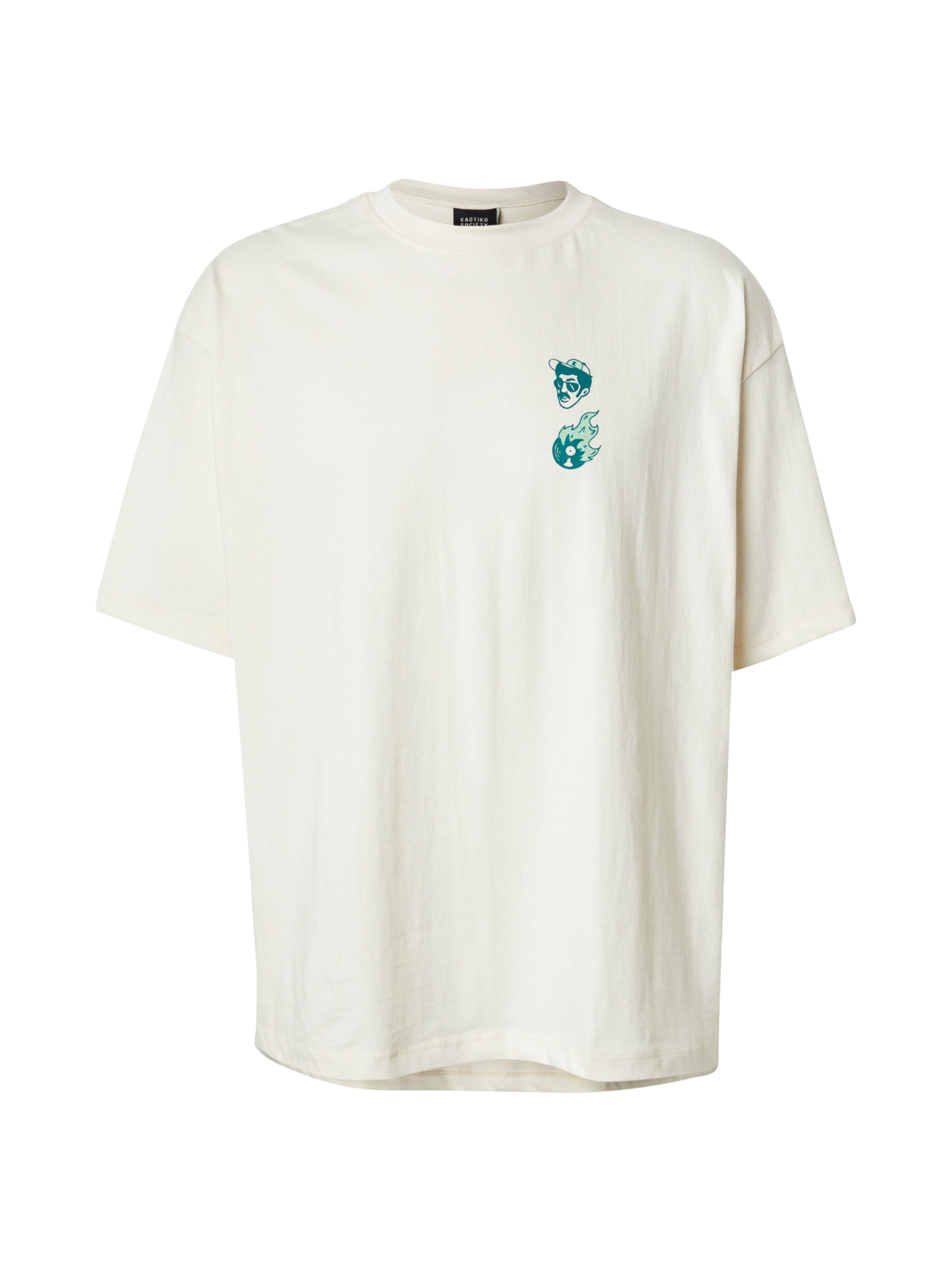 Maglietta 'DJ MUSIC' di Kaotiko in beige: frontale