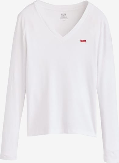 LEVI'S ® Majica 'Essential Housemark Long Sleeve V-Neck Tee' u crvena / bijela, Pregled proizvoda