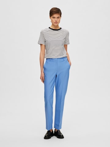 SELECTED FEMME Regular Trousers with creases 'Eliana' in Blue