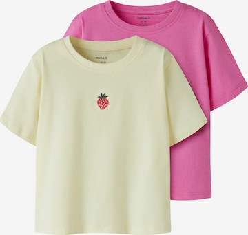 geltona NAME IT Marškinėliai 'NMFVictoria': priekis