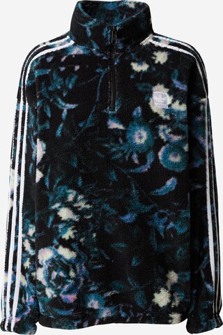 ADIDAS ORIGINALS Kampsun 'Allover Print Flower Fleece', värv must: eest vaates