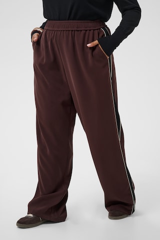 KAFFE CURVE Wide leg Broek 'Gally' in Bruin