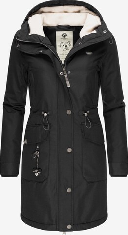 Ragwear Winter Coat 'Reloved Intl.' in Black: front