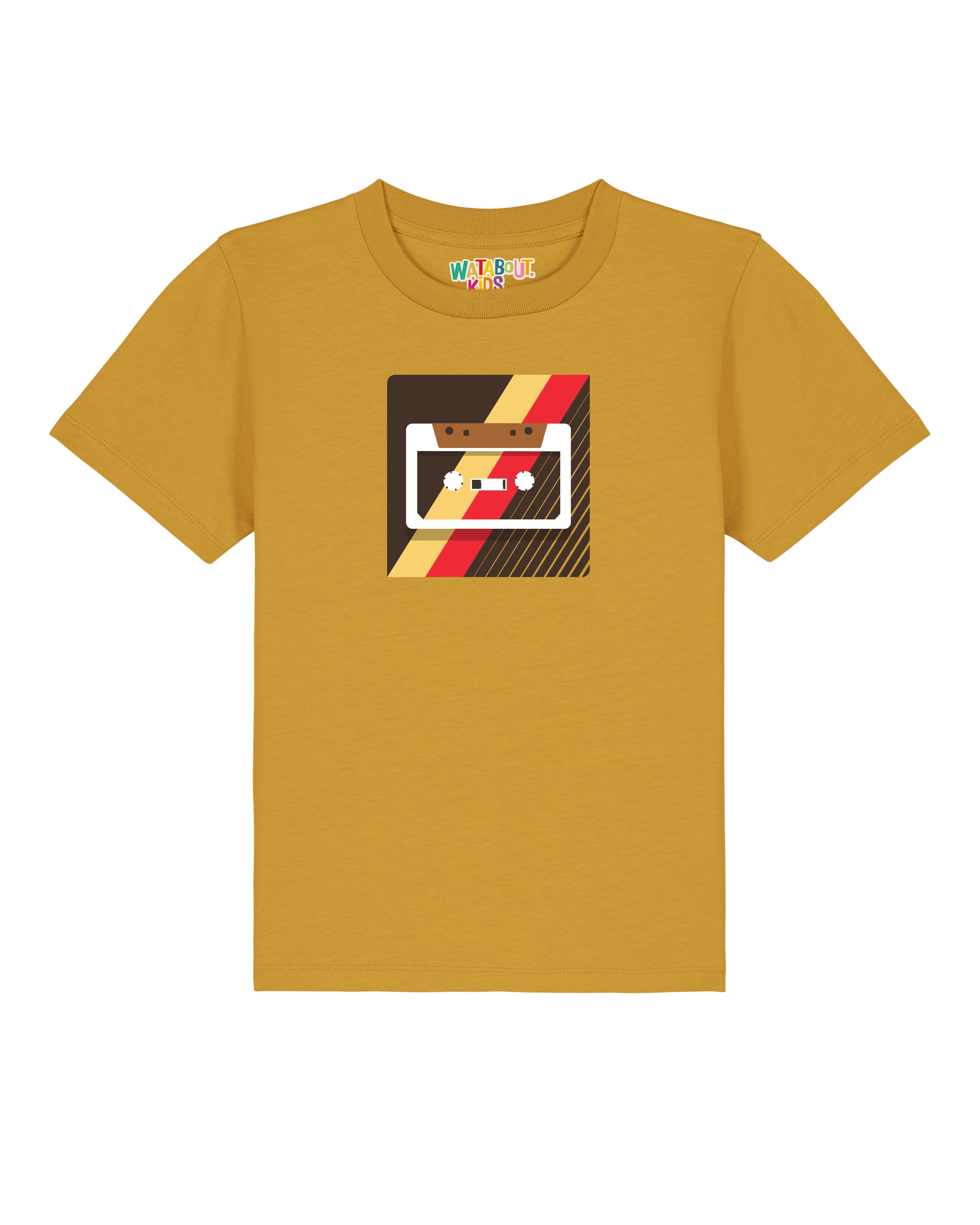 Maglietta 'Kassette' di watabout.kids in giallo: frontale