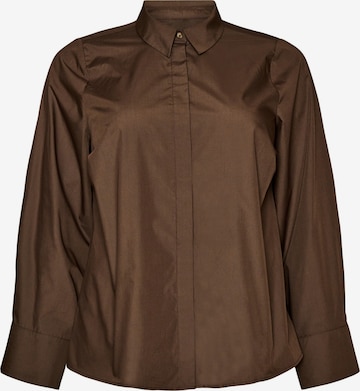 Camicia da donna di Zizzi in marrone: frontale