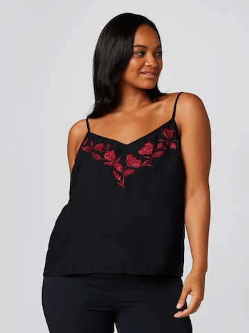 Guido Maria Kretschmer Curvy Top 'Nora' in Black: front