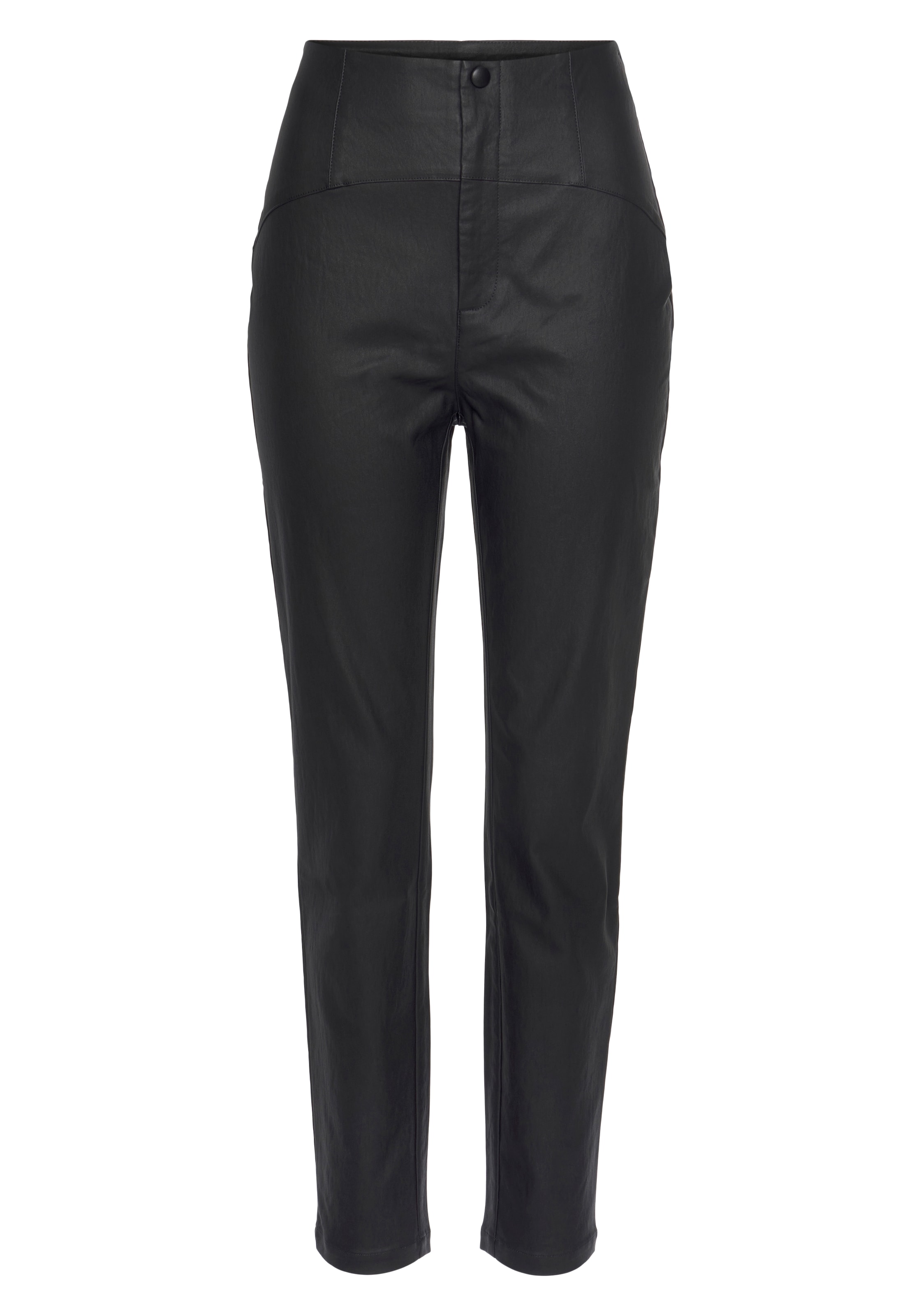 LASCANA Слим Штаны в Черный: спереди