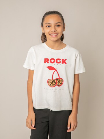 T-Shirt 'Rock Cherry' Deeluxe en blanc : devant
