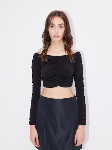 Tricou 'Silvana' de la LeGer by Lena Gercke pe negru: față