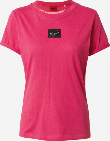 HUGO Shirt 'Slim Tee' in Pink: front